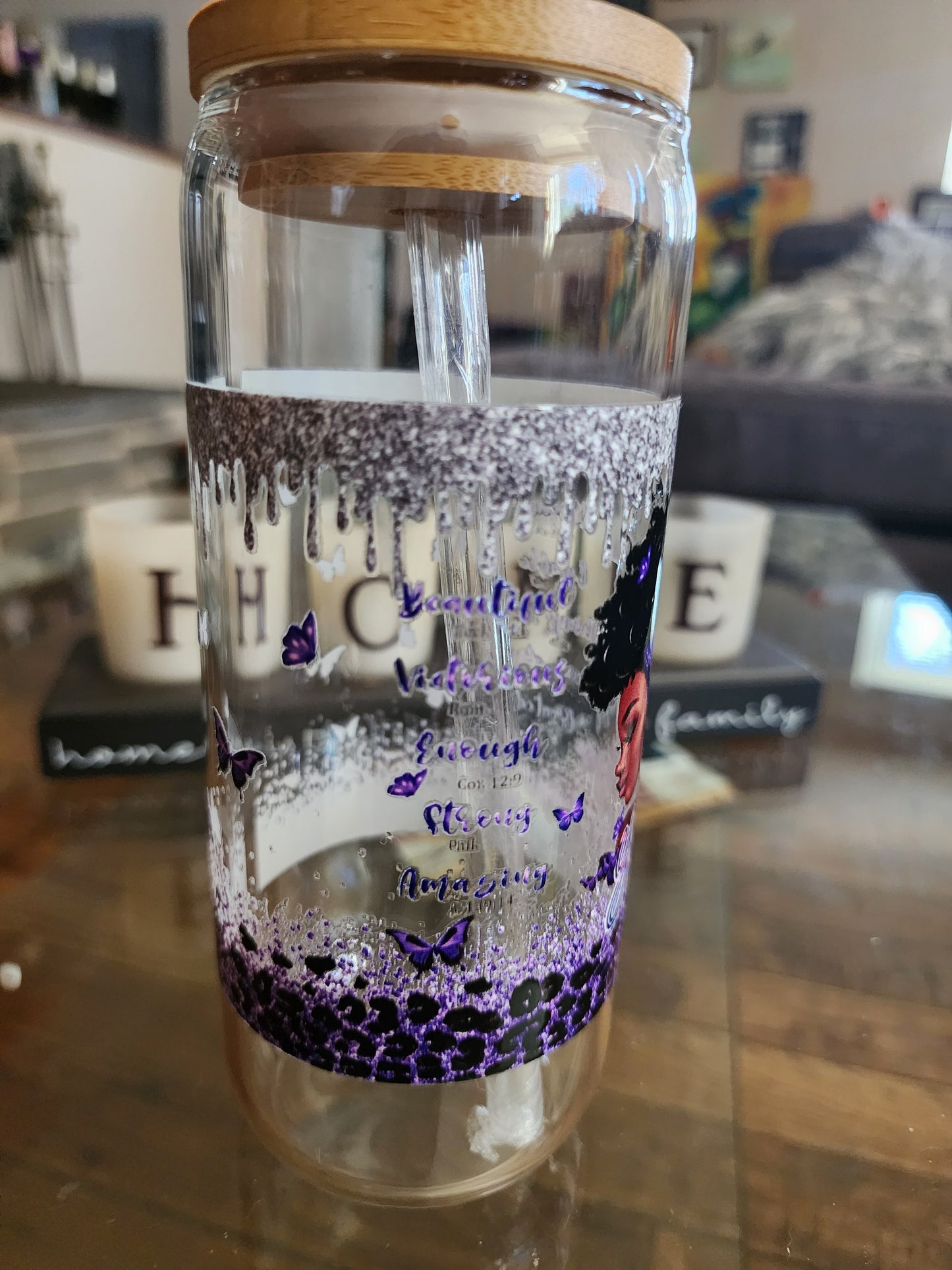 20oz Inspirational Glass Cups