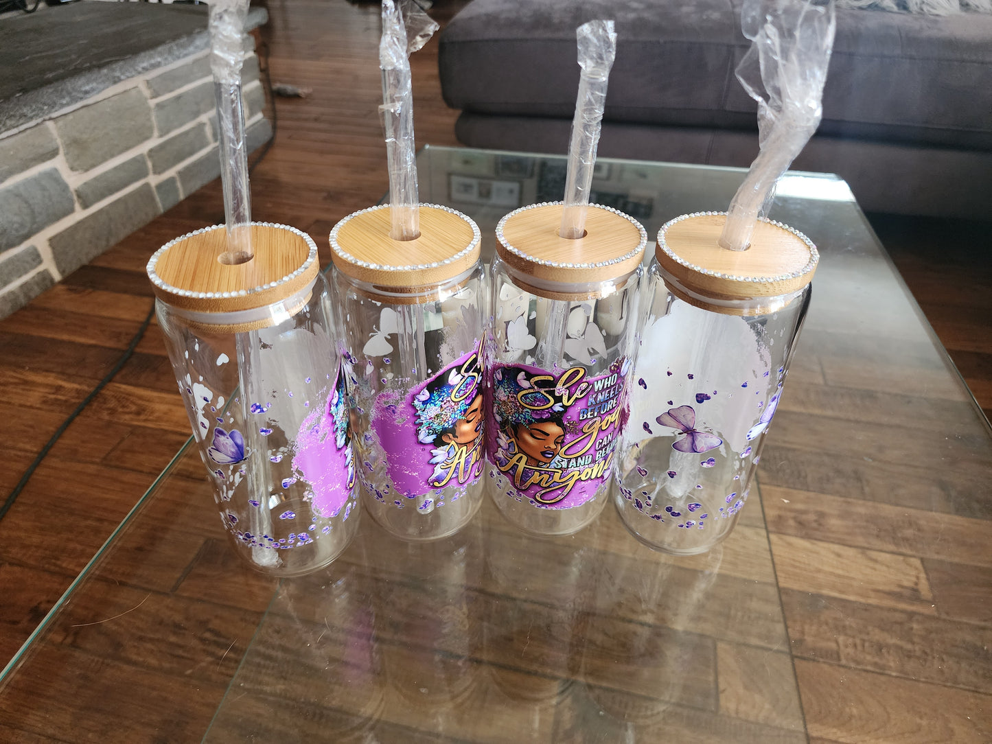 20oz Inspirational Glass Cups