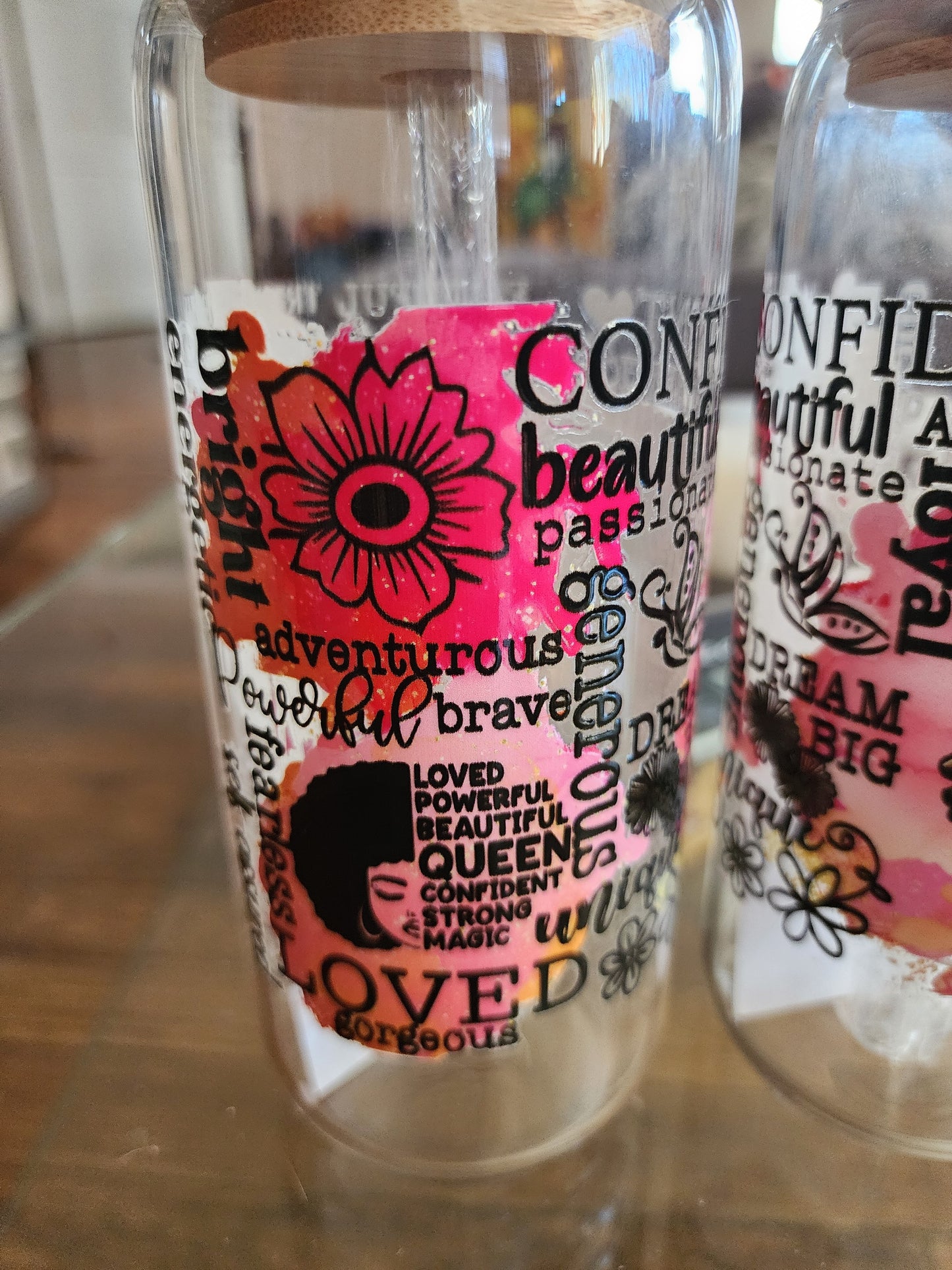 20oz Inspirational Glass Cups