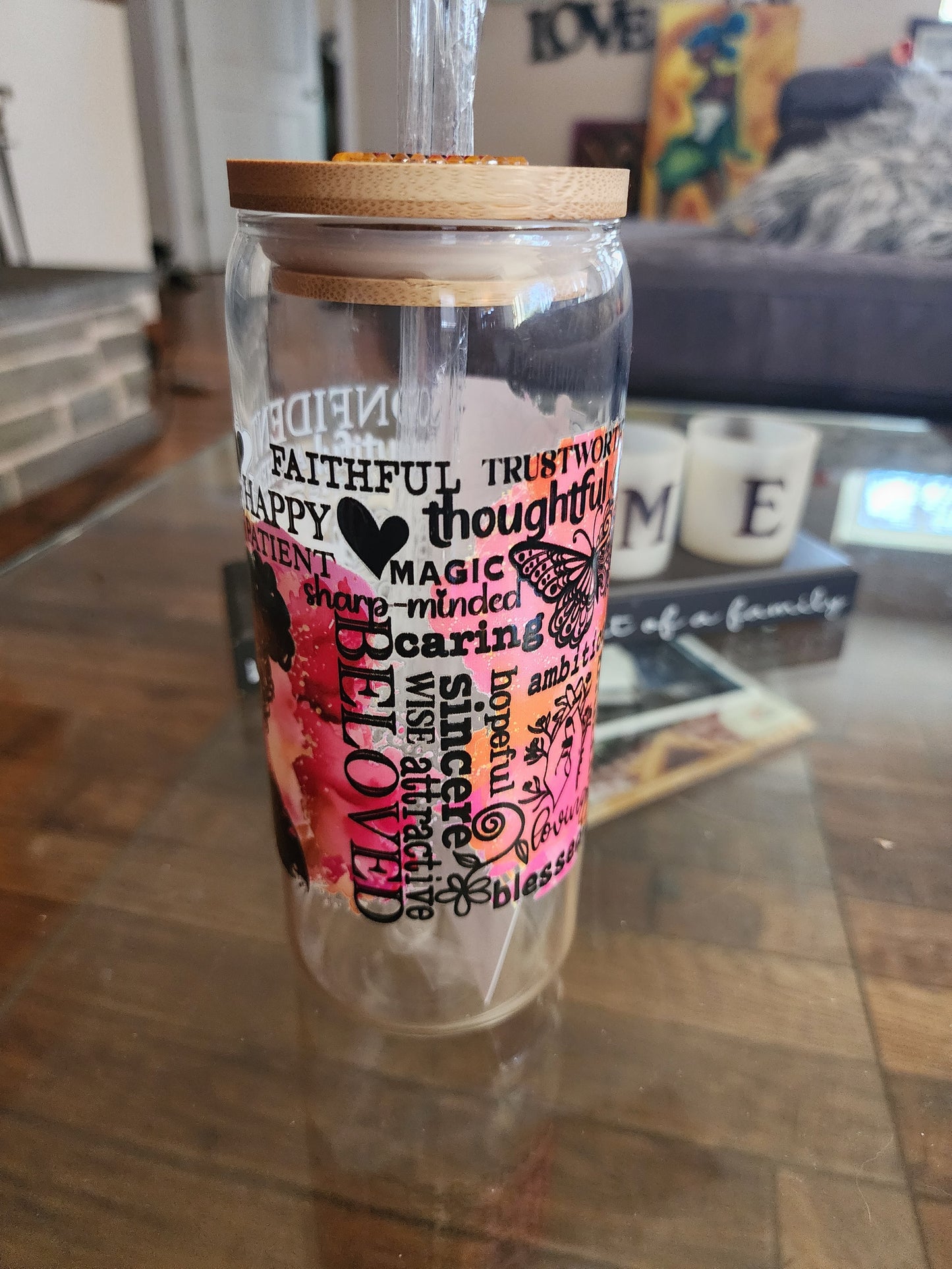 20oz Inspirational Glass Cups