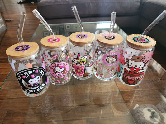 16oz Designer Glass Cups