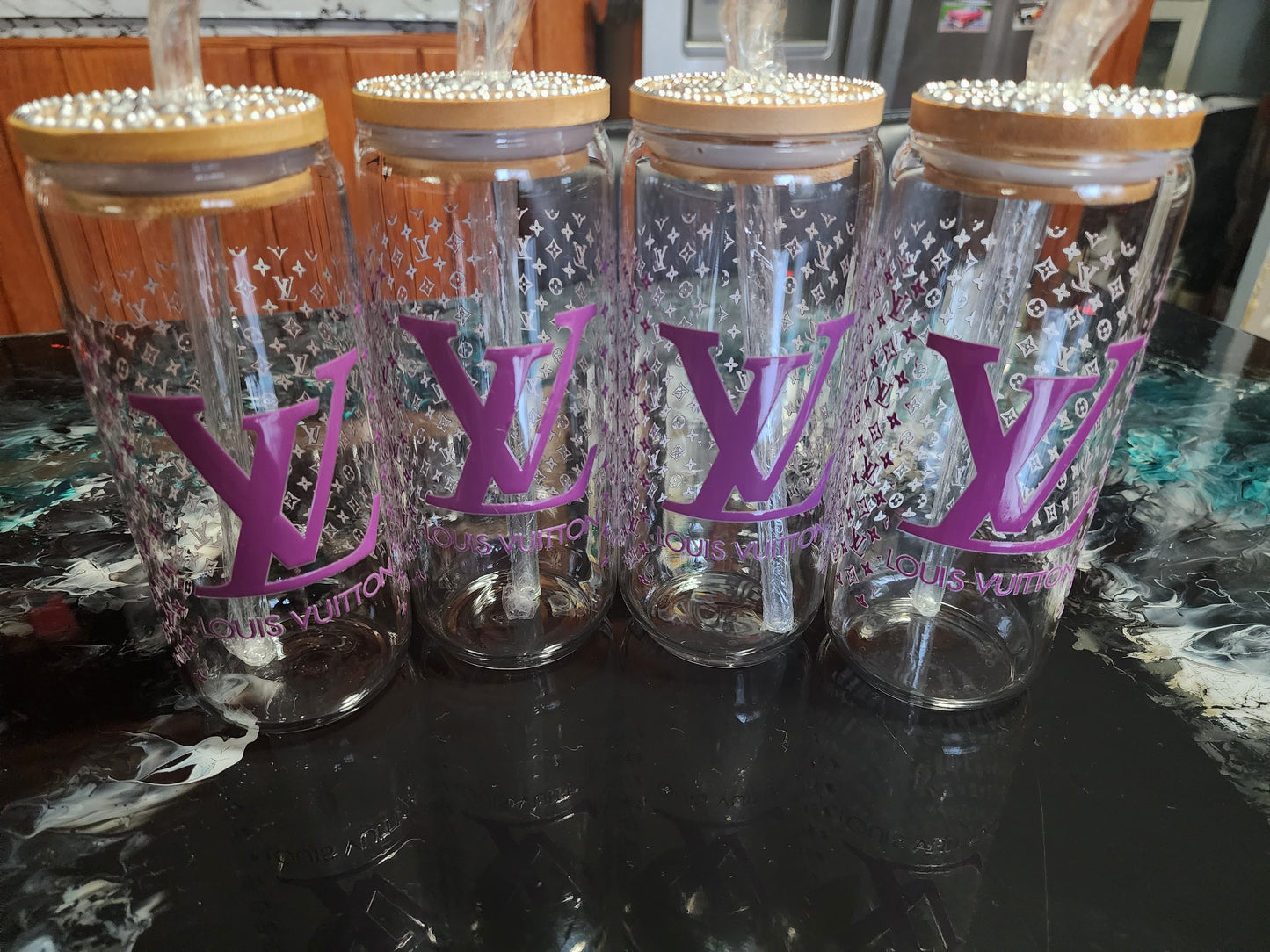 20oz Designer Glass Cups